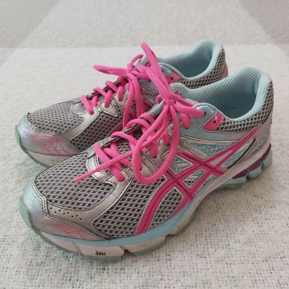 ASICS GT-1000 3 Road-Running Shoes‎ - Women's Size 8 Aqua, Silver And Hot…